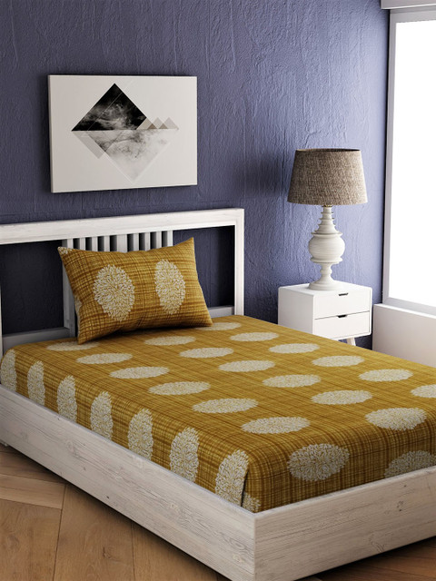 EverHOME Yellow Ethnic Motifs 144 TC Cotton 1 Single Bedsheet with 1 Pillow Covers
EverHOME Yellow Ethnic Motifs 144 TC Cotton 1 Single Bedsheet with 1 Pillow Covers