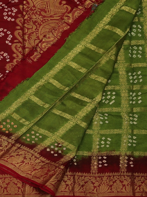 Pothys Green Printed Art Silk Saree