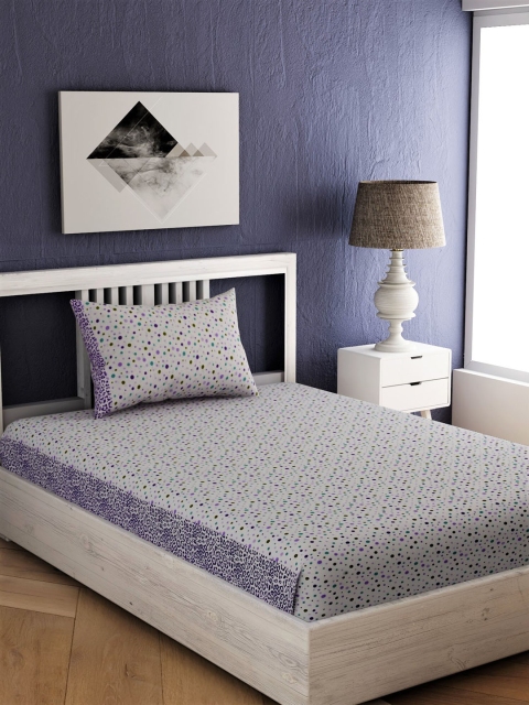 EverHOME Off-White & Lavender Geometric 144 TC Cotton 1 Single Bedsheet with 1 Pillow Covers
EverHOME Off-White & Lavender Geometric 144 TC Cotton 1 Single Bedsheet with 1 Pillow Covers