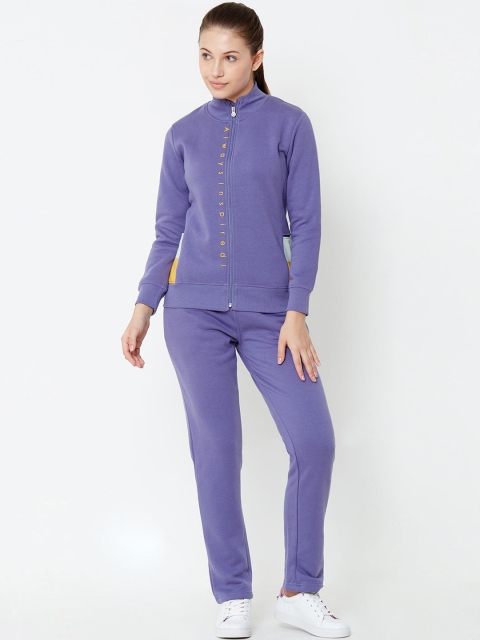 Sweet Dreams Women Purple Solid Tracksuit