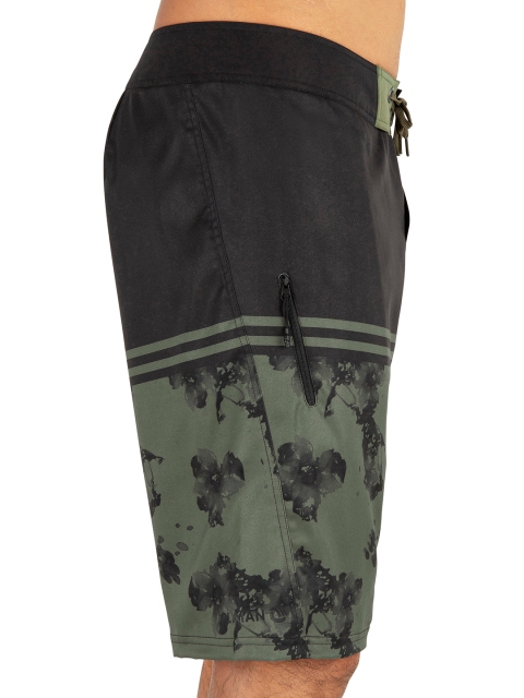 OLAIAN By Decathlon Men Black Floral Printed Regular Fit Surfing Shorts