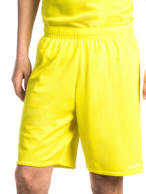 TARMAK By Decathlon Unisex Kids Yellow Solid Regular Fit Basketball Shorts