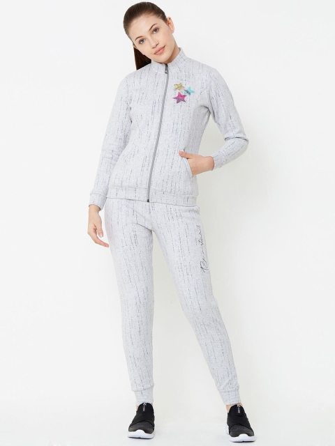 Sweet Dreams Women Grey Printed Tracksuit
