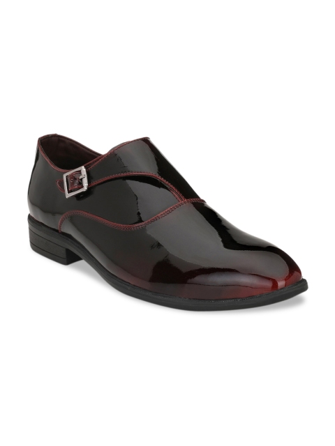 Rodolfo Darrell Men Burgundy Solid Formal Monk Shoes
