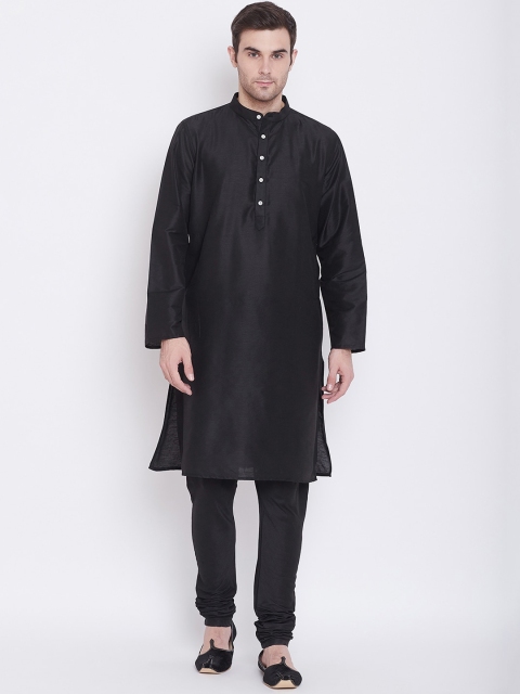 Tulsattva Men Black Solid Kurta with Churidar