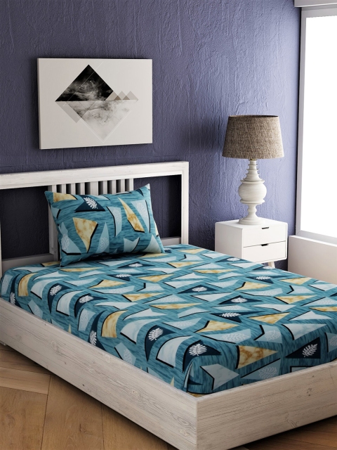 EverHOME Multicoloured Geometric 144 TC Cotton 1 Single Bedsheet with 1 Pillow Covers, Multi
EverHOME Multicoloured Geometric 144 TC Cotton 1 Single Bedsheet with 1 Pillow Covers, Multi