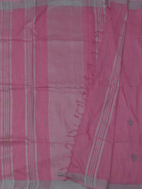 Pothys Pink Woven Design Linen Blend Saree 
Pothys Pink Woven Design Linen Blend Saree