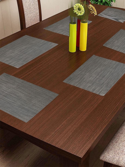 BIANCA Set of 6 Charcoal Grey Table Placemats