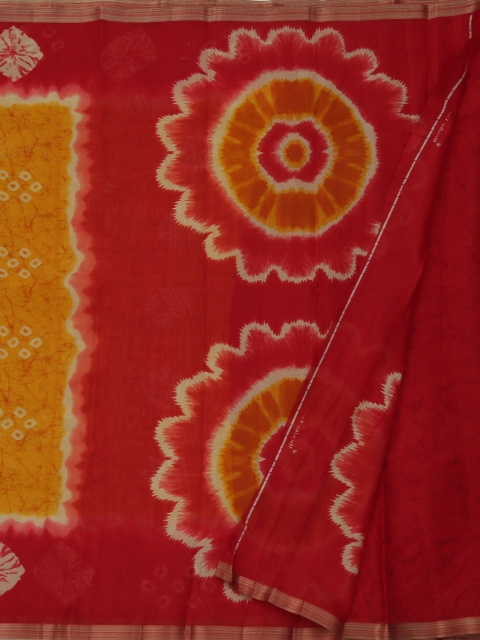 Pothys Yellow Dyed Jute Silk Saree