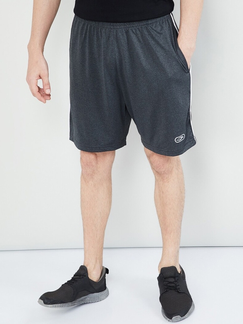 max Men Grey Solid Lounge Shorts