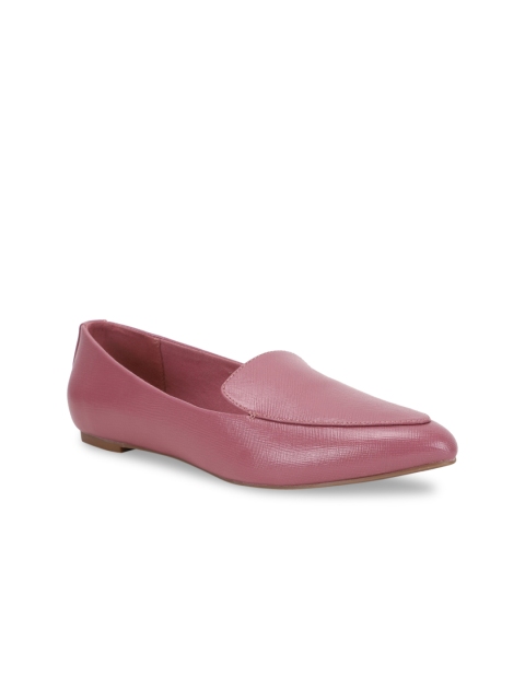 Bata Women Pink Solid Loafers