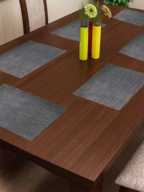 BIANCA Set of 6 Off White & Blue Easily Washable & Extra Durable PVC Dining Table Mats
BIANCA Set of 6 Off White & Blue Easily Washable & Extra Durable PVC Dining Table Mats