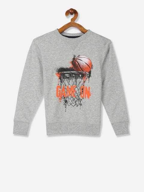 The Childrens Place Boys Grey Printed Sweatshirt