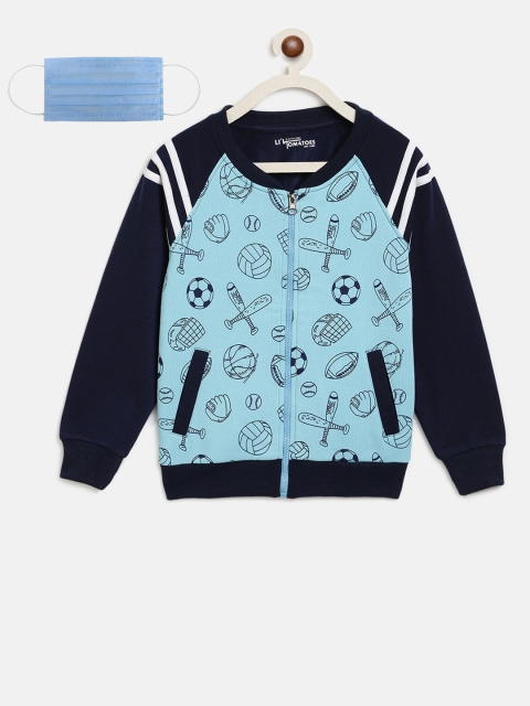 Lil Tomatoes Boys Blue Printed Sweatshirt