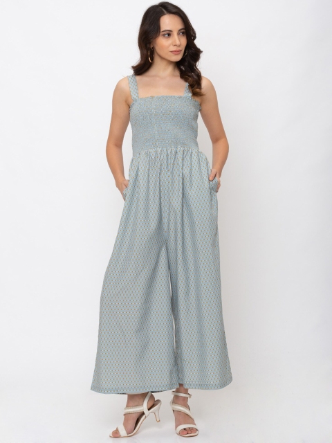 Iti Women Grey Polk Dot Printed Jumpsuit