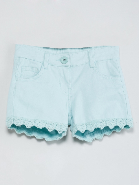 max Girls Blue Solid Regular Fit Regular Shorts