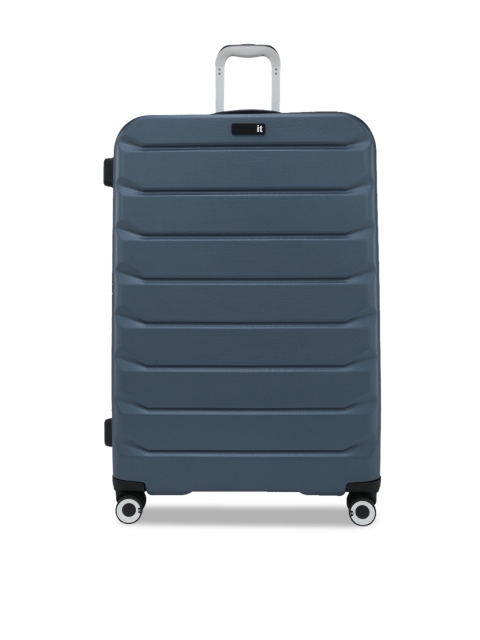 IT luggage Unisex Blue Textured Large Trolley Bag
