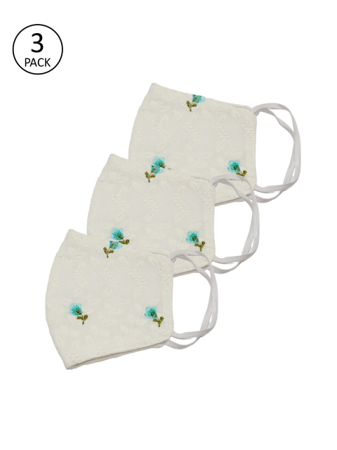 Bellofox Women White & Blue 3 Pcs Floral Embroidered Reusable 3-Ply Elana Cloth Masks
Bellofox Women White & Blue 3 Pcs Floral Embroidered Reusable 3-Ply Elana Cloth Masks