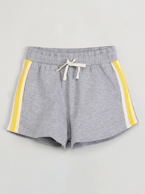 max Girls Grey Colourblocked Regular Fit Regular Shorts