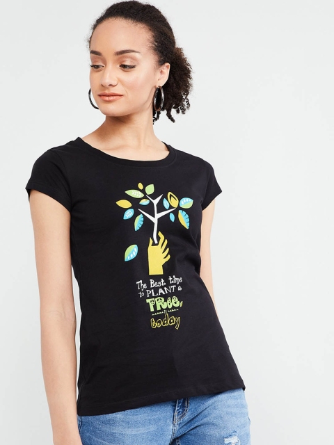 max Women Black Printed Top