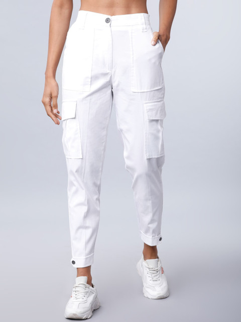 Tokyo Talkies Women White Regular Fit Solid Cargos
Tokyo Talkies Women White Regular Fit Solid Cargos