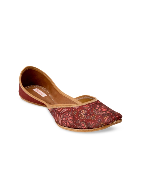 Jivaana Women Red Printed Mojaris