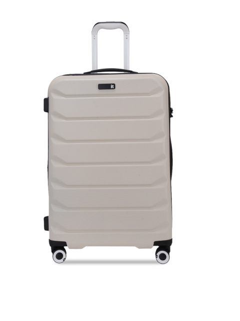 IT luggage Unisex Beige Textured Hard-Case Trolley Bag