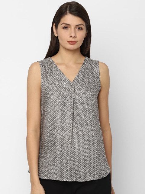 Allen Solly Woman Grey Printed Top