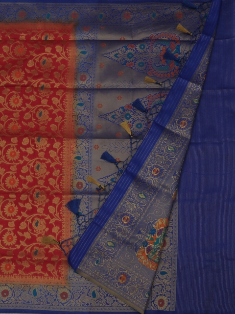 Pothys Red Woven Design Jute Silk Saree