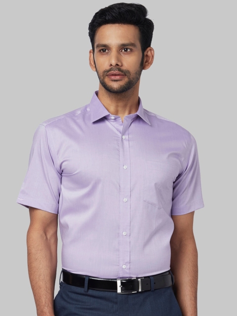 Park Avenue Men Purple Regular Fit Solid Formal Shirt