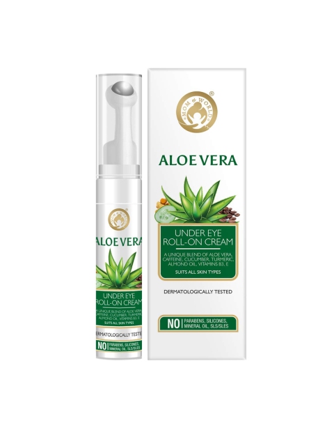 Mom & World Aloe Vera Under Eye Roll On Cream 15ml, White