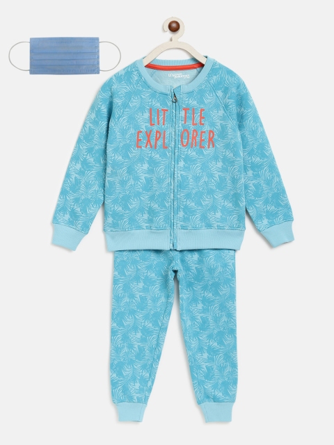 Lil Tomatoes Boys Blue Printed Tracksuit with 3-Ply Anti-Pollution Reusable Face Mask
Lil Tomatoes Boys Blue Printed Tracksuit with 3-Ply Anti-Pollution Reusable Face Mask