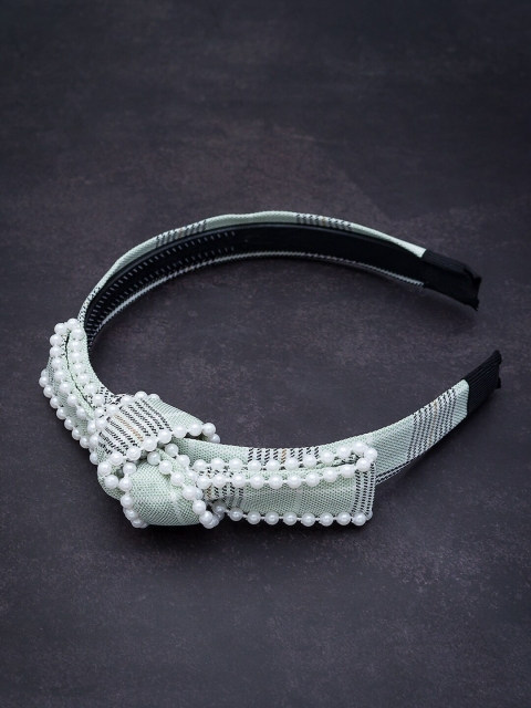 Golden Peacock Green Beaded Hairband