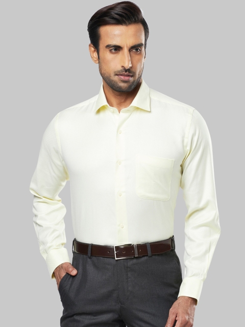 Raymond Men Yellow Regular Fit Solid Formal Shirt