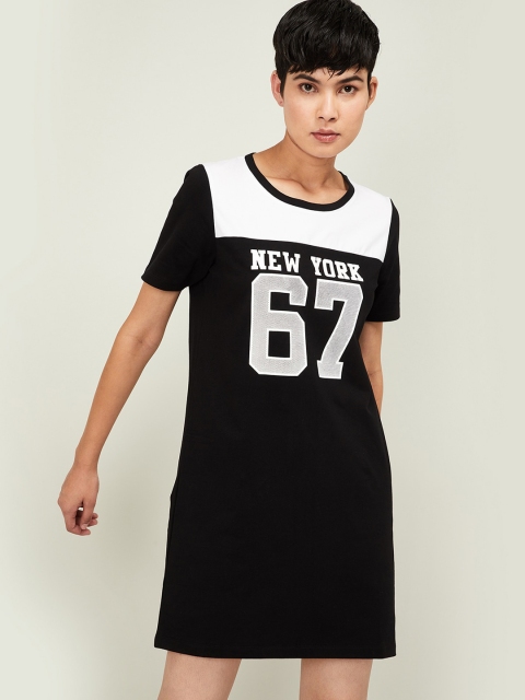 Kappa Women Black Printed T-shirt Dress