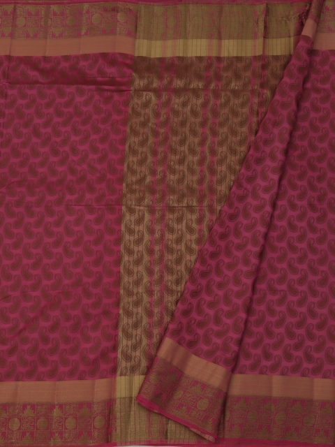 Pothys Peach-Coloured Woven Design Jute Silk Saree