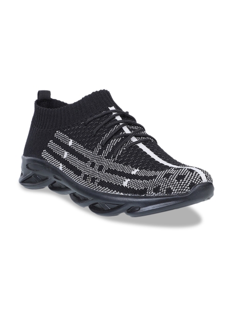 STEPpings Women Black Mesh Walking Shoes