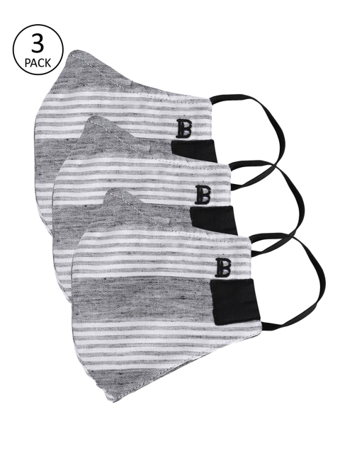 Bene Kleed Unisex Pack Of 3 Grey Resuable 5 Layered Outdoor Mask