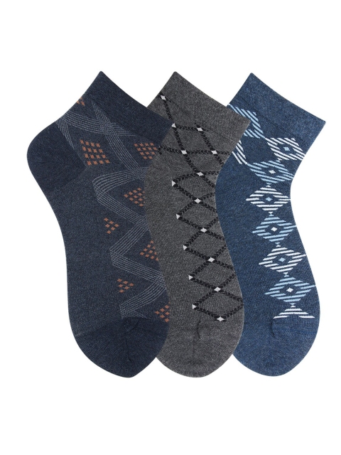 Bonjour Men Pack of 3 Assorted Ankle-Length Socks
