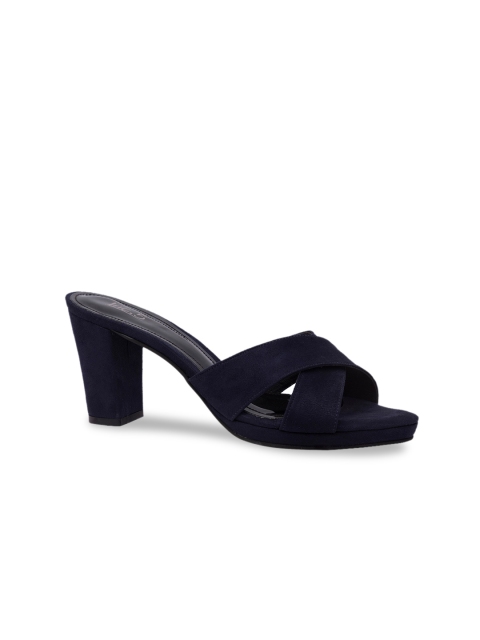 Inc 5 Women Navy Blue Solid Block Heels