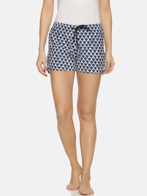 Bene Kleed Women Navy Blue Printed Lounge Shorts