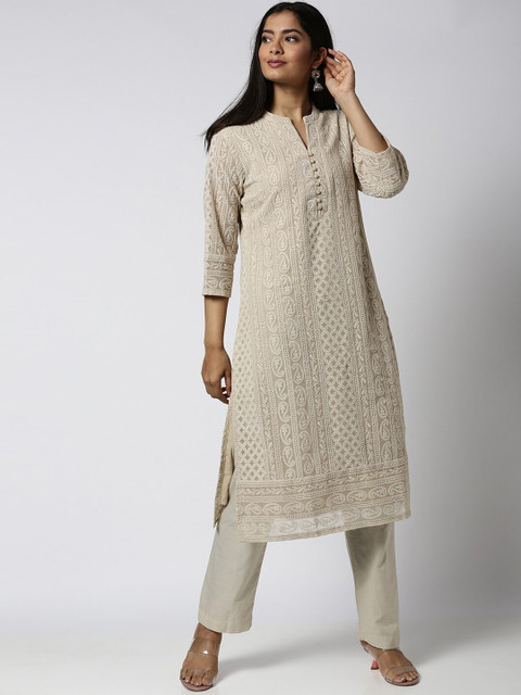 Soch Women Beige Embroidered Kurta
Soch Women Beige Embroidered Kurta