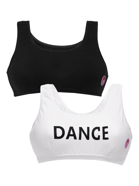 DChica White & Black Pack of 2 Solid Non-Wired Non Padded Beginner Sports Bra DCBRNV6381/xxs
DChica White & Black Pack of 2 Solid Non-Wired Non Padded Beginner Sports Bra DCBRNV6381/xxs