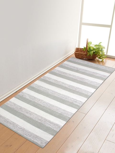 Saral Home Unisex Grey Self Design Handloom Made Anti-Skid Yoga Mat