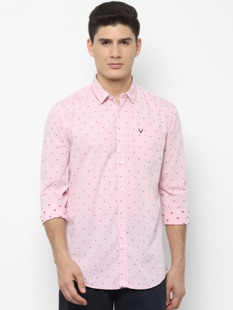 Solly Jeans Co. Men Pink Regular Fit Printed Casual Shirt