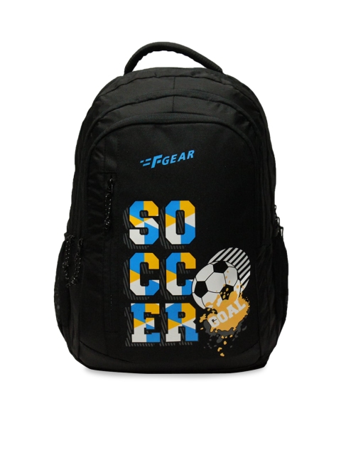 F Gear Unisex Black Typography Backpack