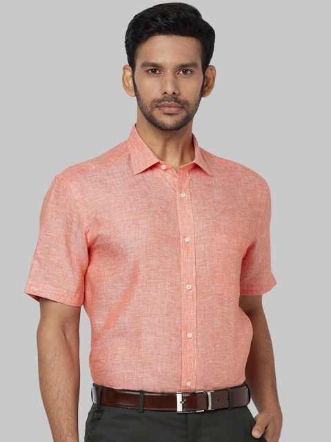 Park Avenue Men Orange Regular Fit Solid Formal Shirt