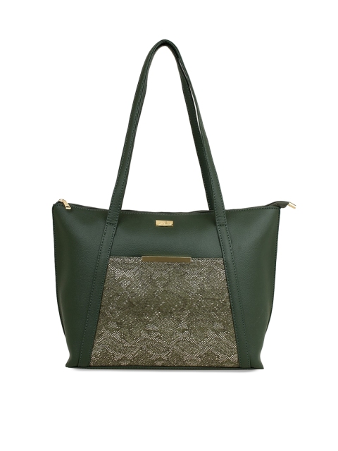 yelloe Olive Green Animal Printed Shoulder Bag