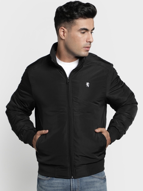 Red Tape Men Black Solid Bomber Jacket