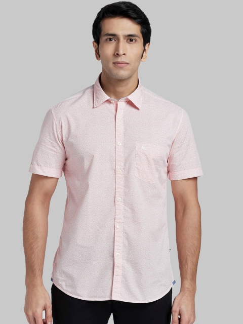 Parx Men Orange Regular Fit Printed Casual Shirt